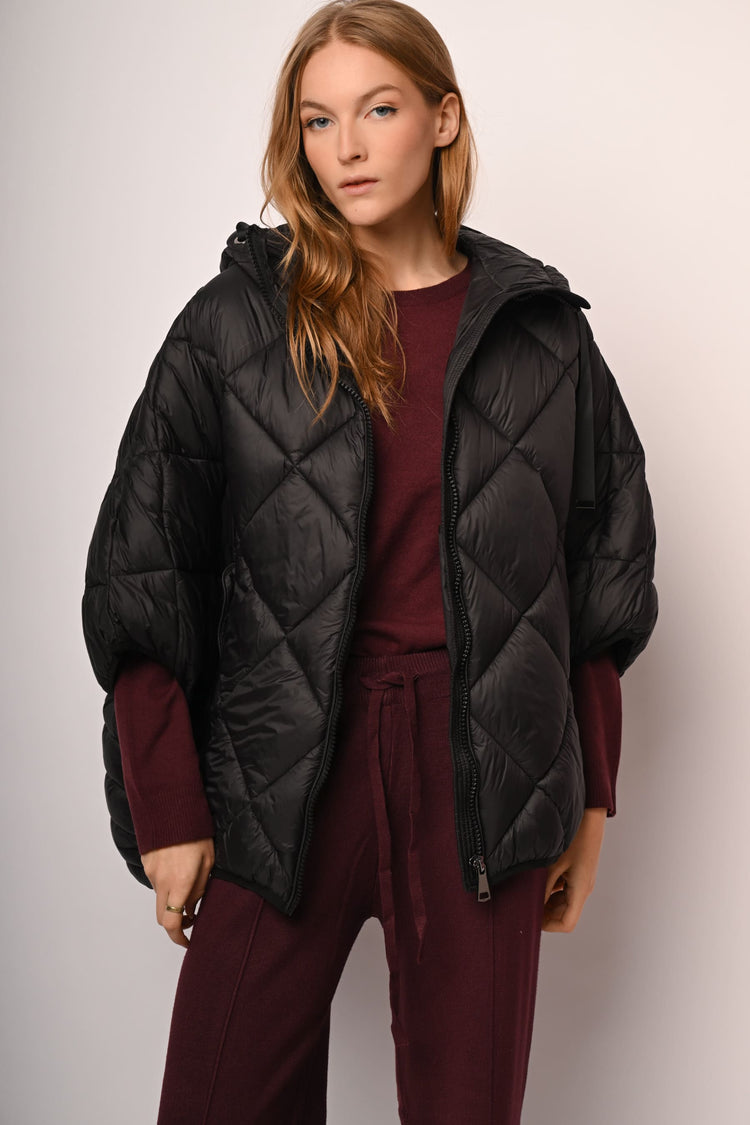 Oversized cape down jacket
