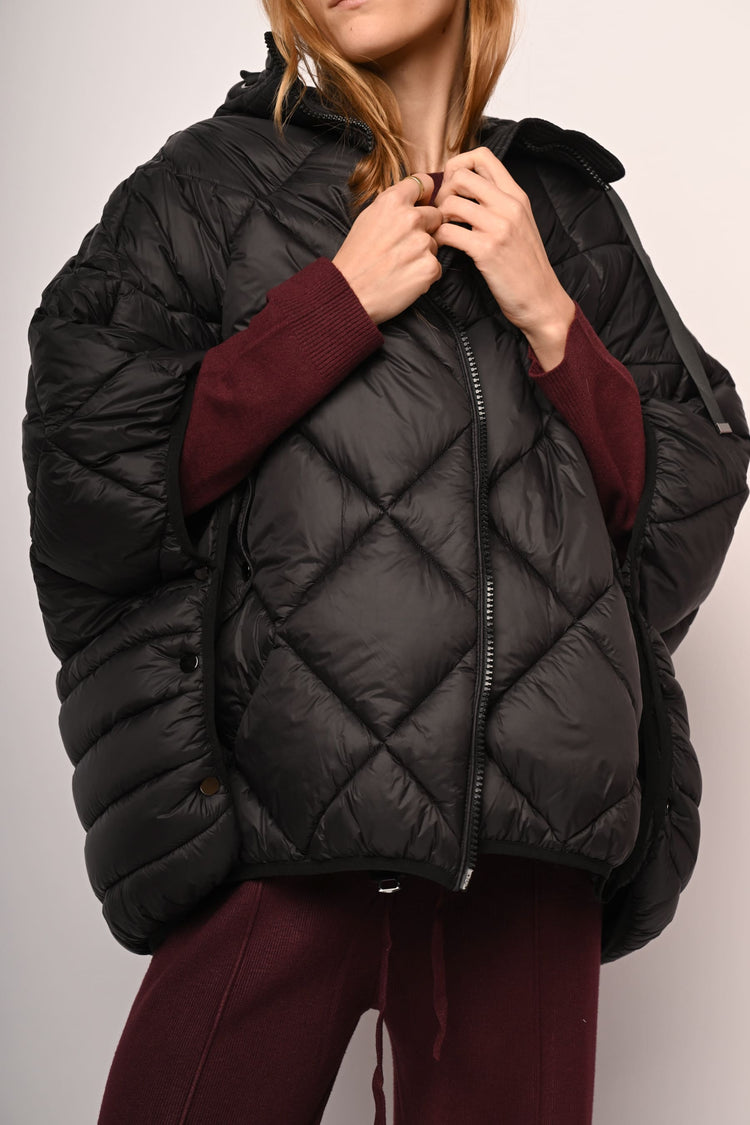 Oversized cape down jacket