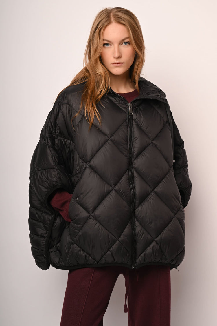 Oversized cape down jacket