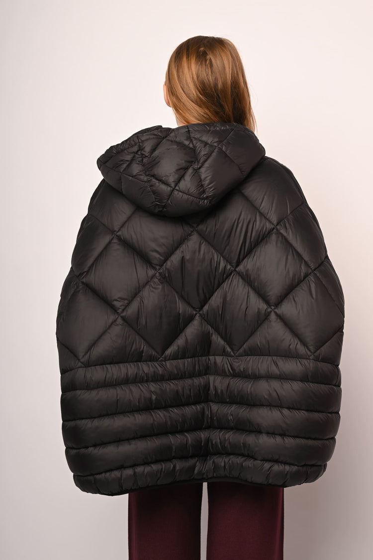 Oversized cape down jacket