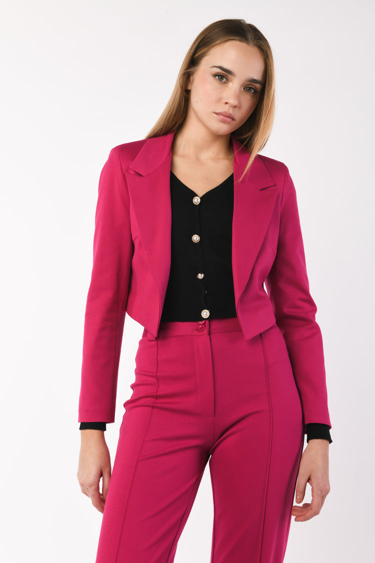 Milano stitch cropped blazer