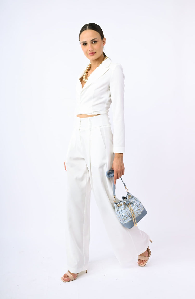 High-rise palazzo trousers