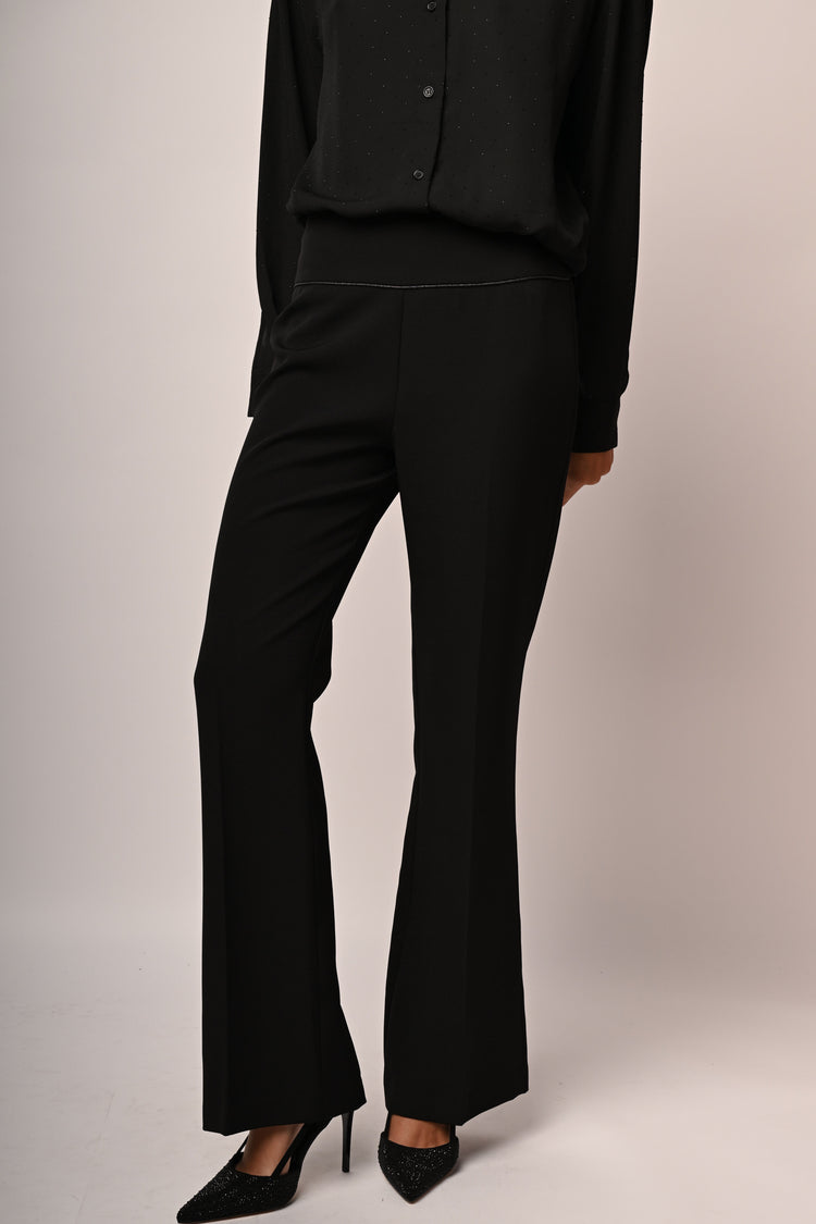 Flared leg trousers