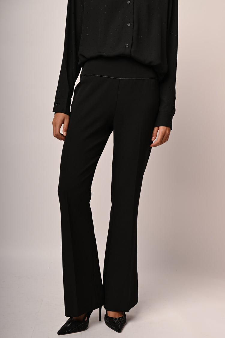 Flared leg trousers