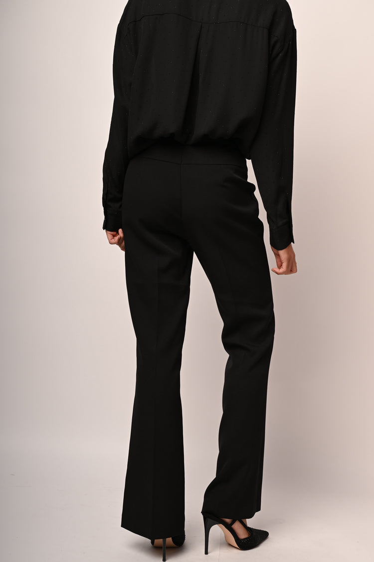 Flared leg trousers