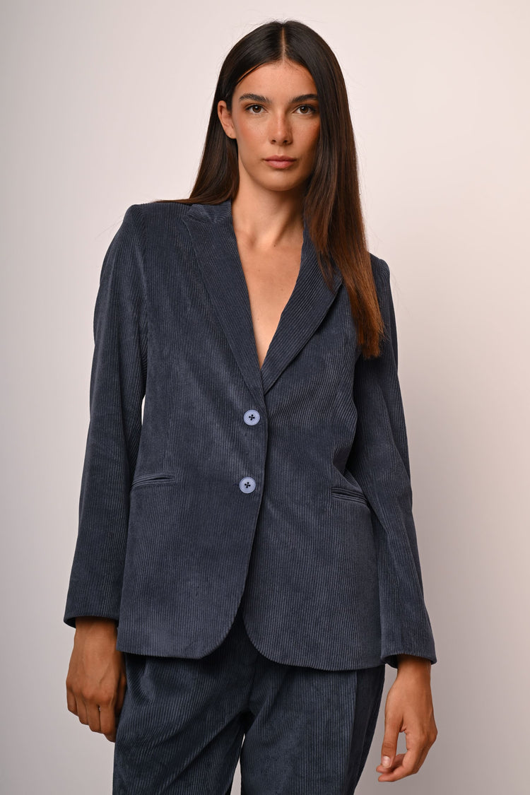 Corduroy single-breasted blazer