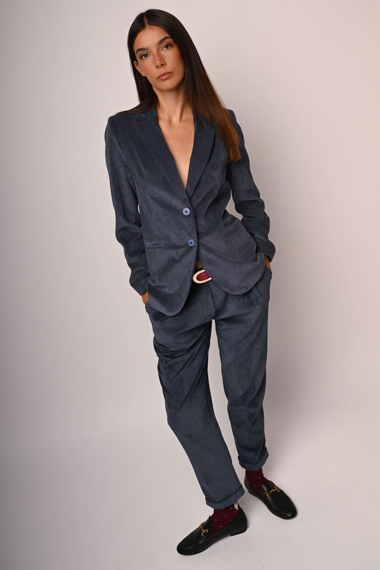 Corduroy single-breasted blazer