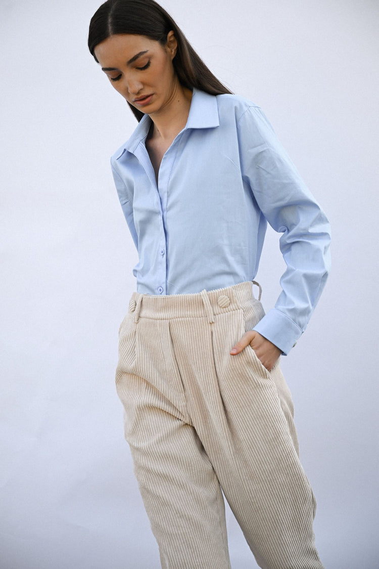 Corduroy baggy trousers