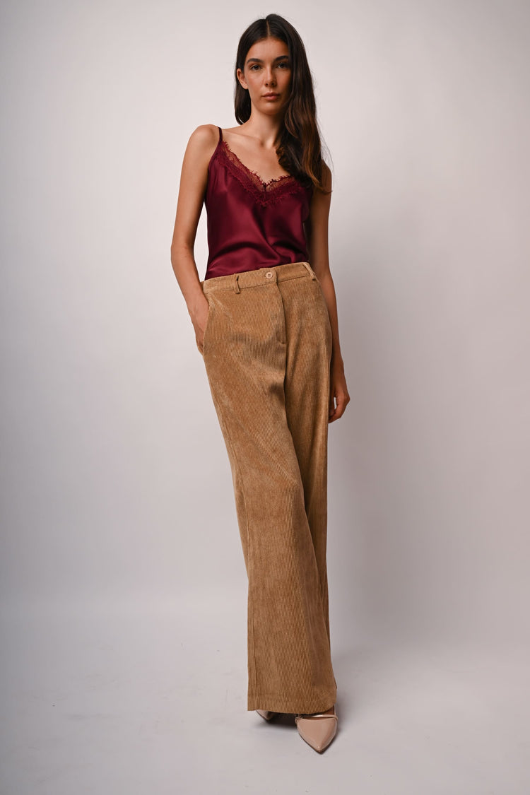 Corduroy wide leg trousers