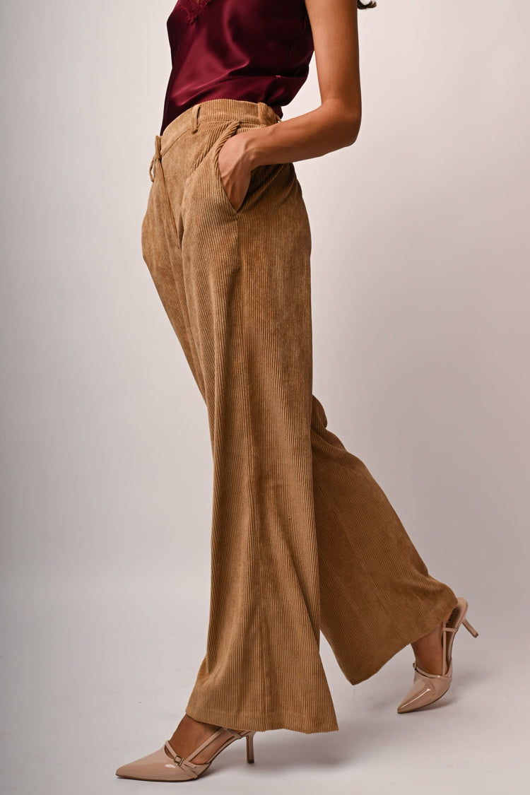 Corduroy wide leg trousers