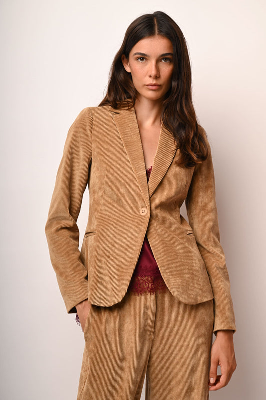 Corduroy single-breasted blazer