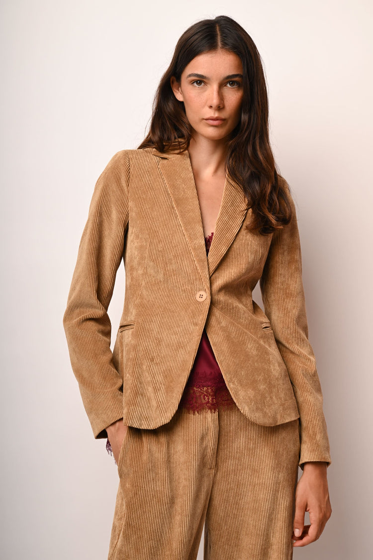 Corduroy single-breasted blazer