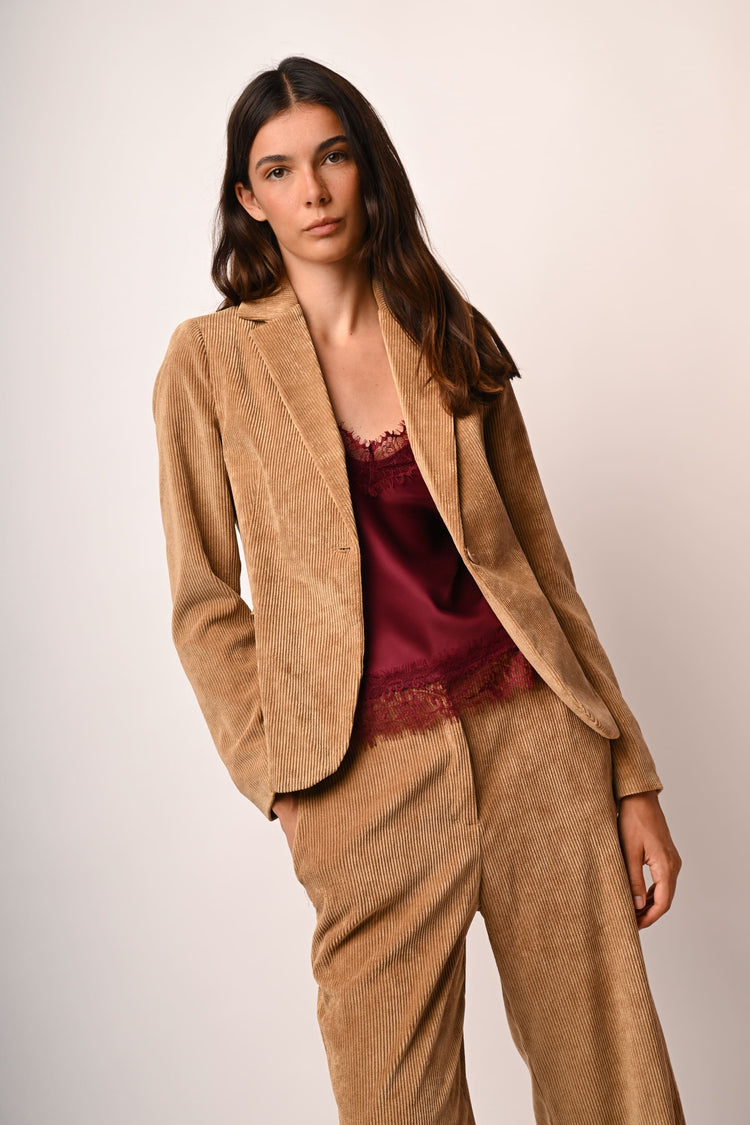 Corduroy single-breasted blazer