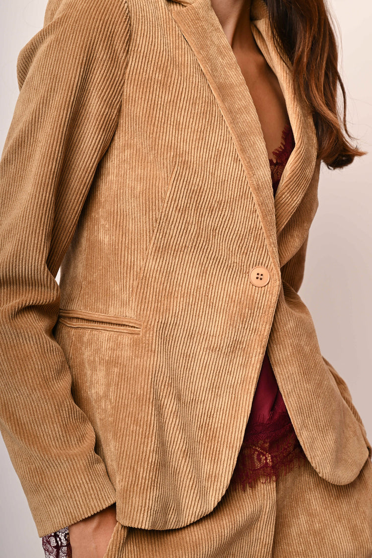Corduroy single-breasted blazer