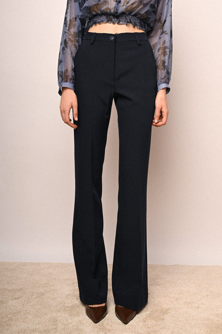 Flared leg trousers