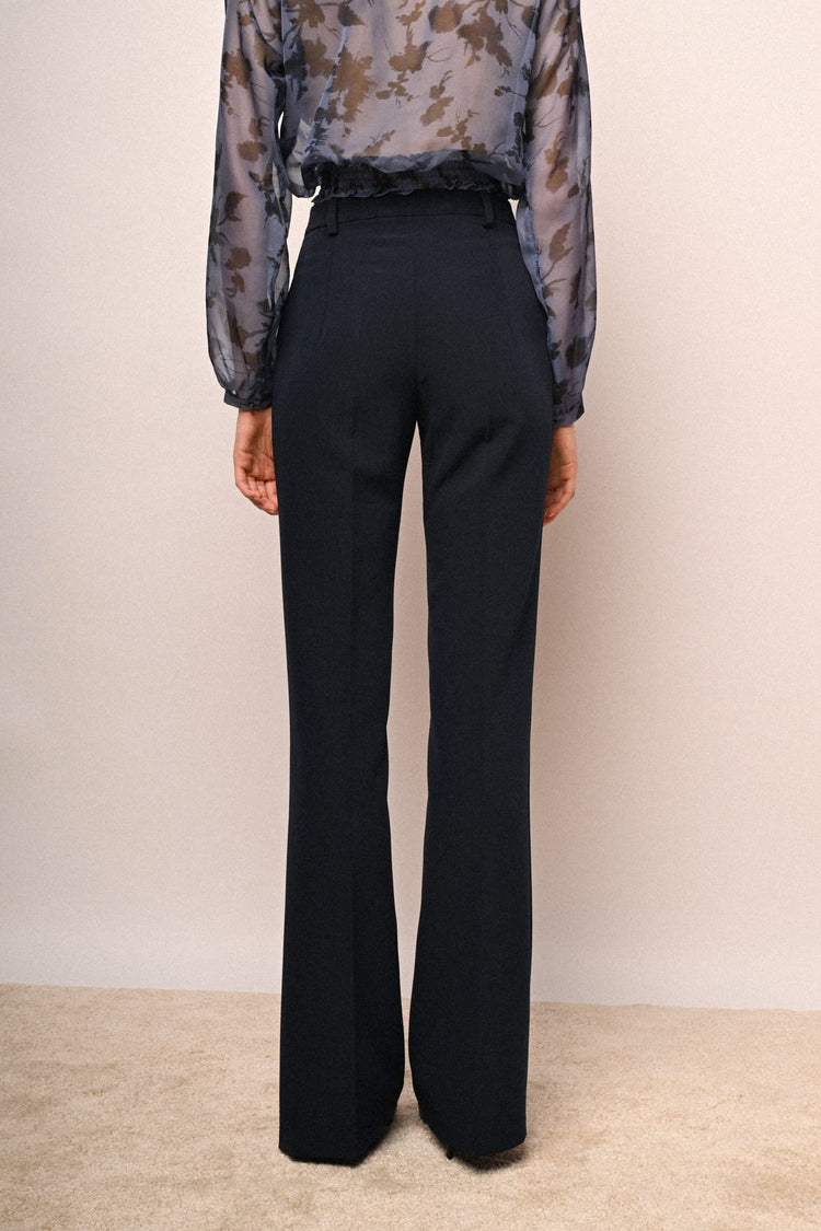 Flared leg trousers