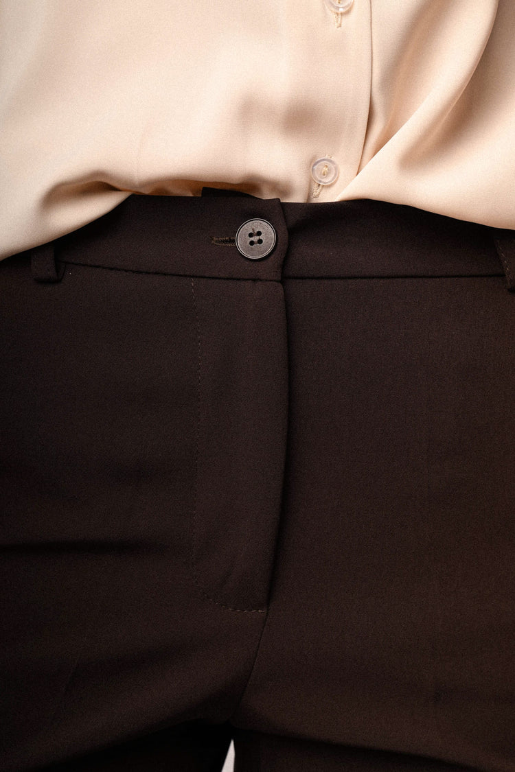 Chocolate flared leg trousers