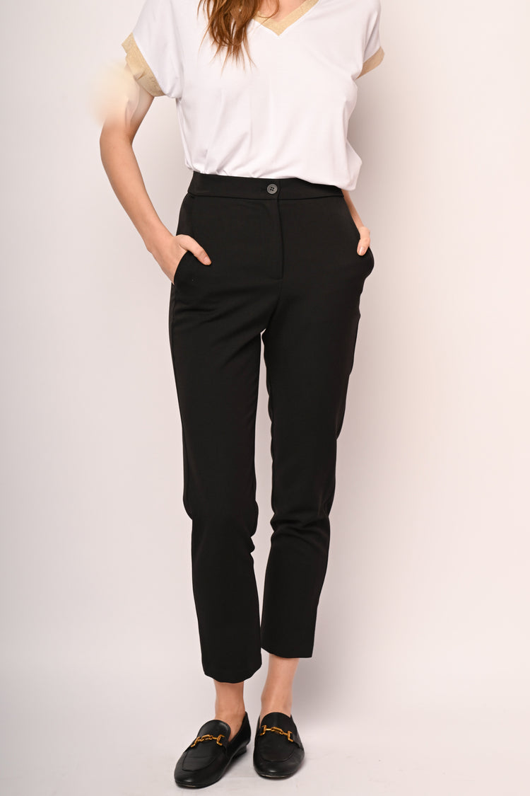 Slim-fit viscose-blend trousers