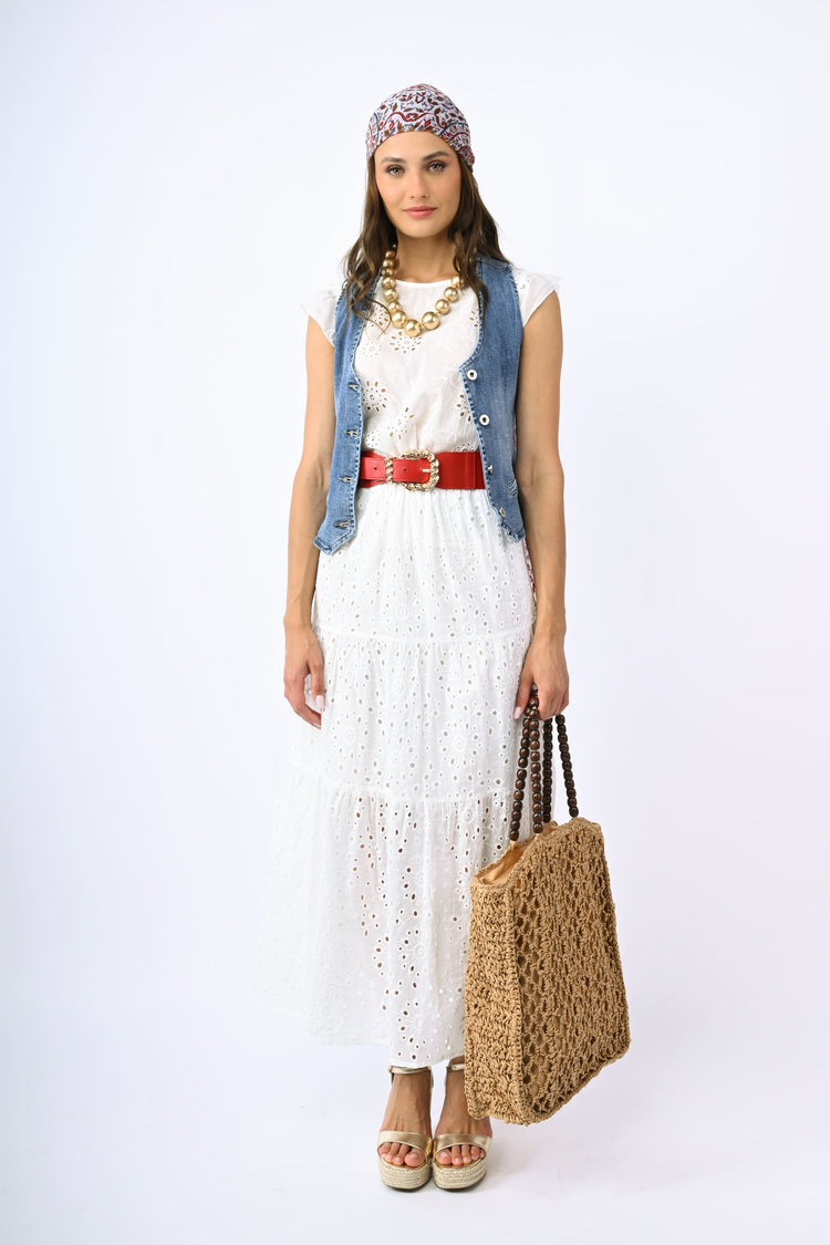 Broderie Anglaise long skirt