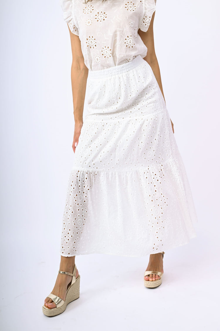 Broderie Anglaise long skirt