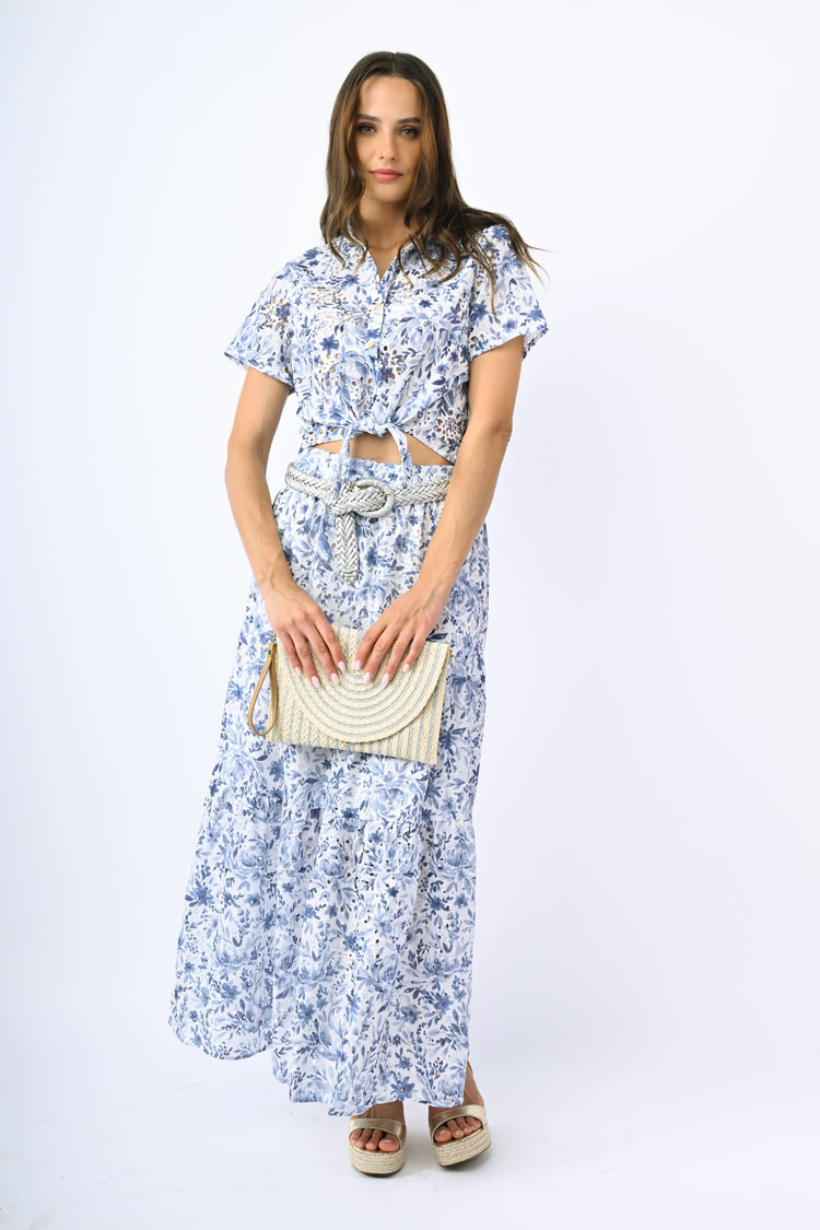 Print Broderie Anglaise shirt