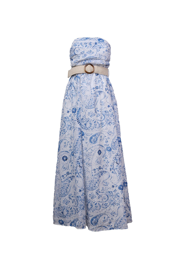 Broderie anglaise long sleveless dress