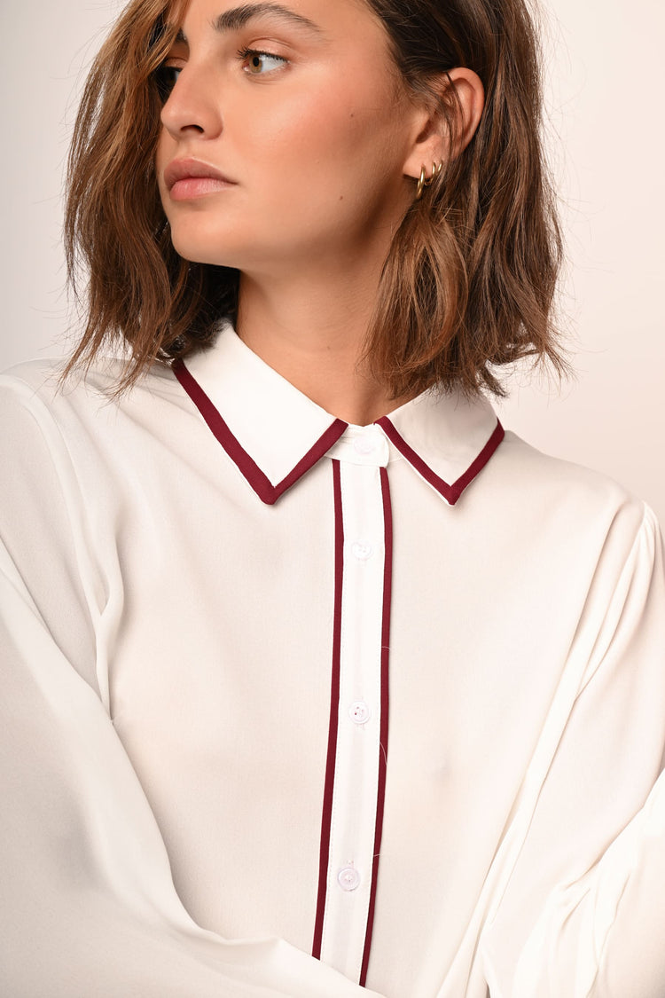 Contrast piping shirt