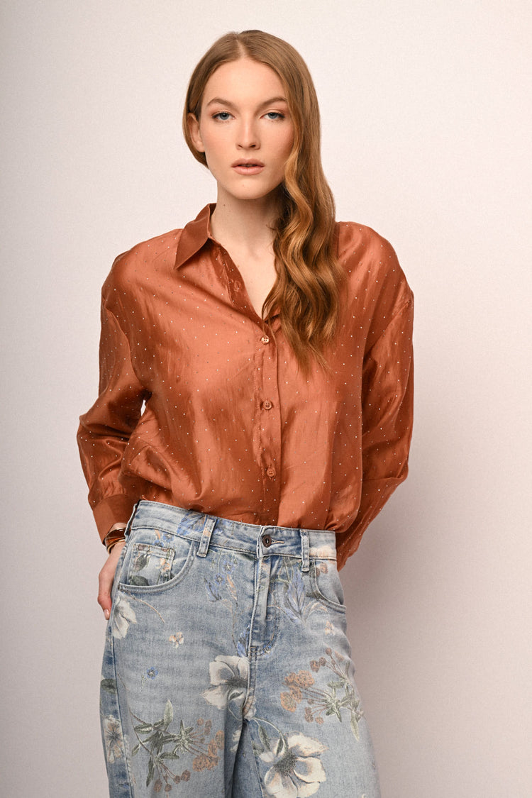 Mini studs organza shirt