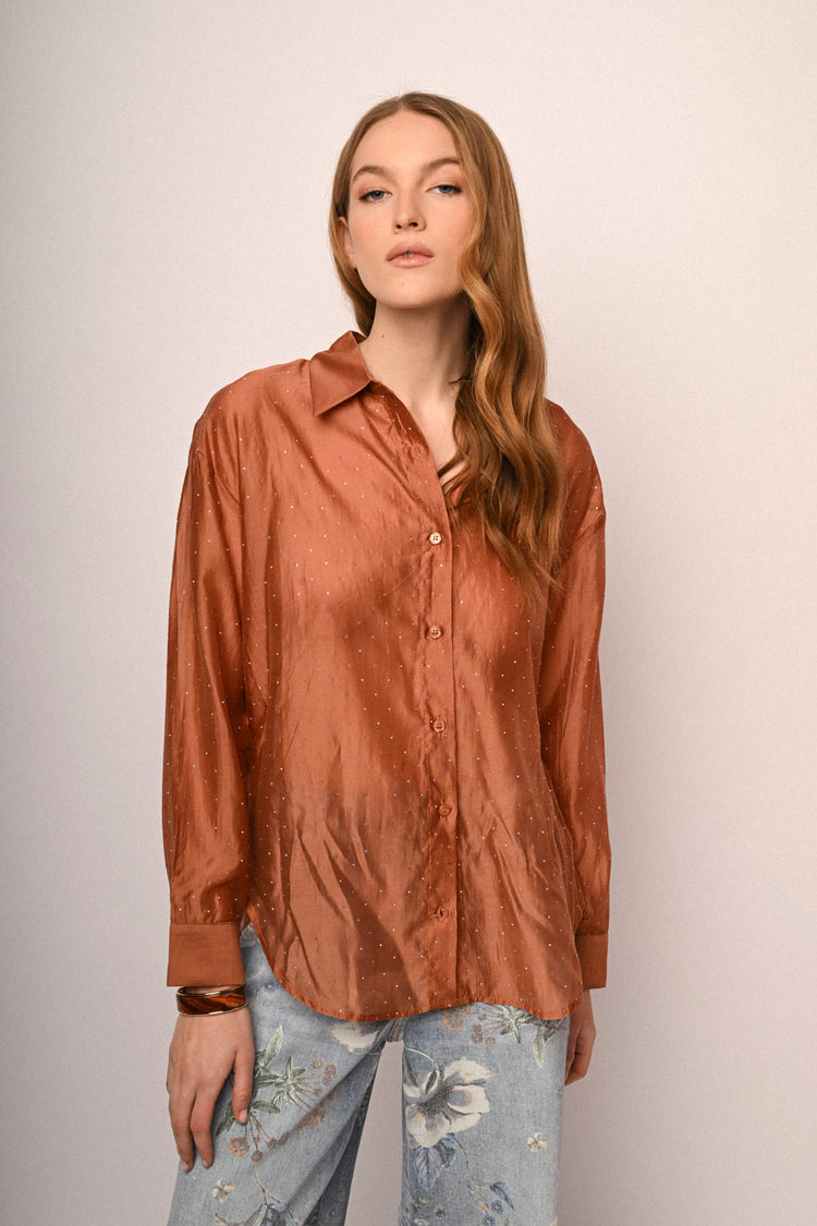 Mini studs organza shirt