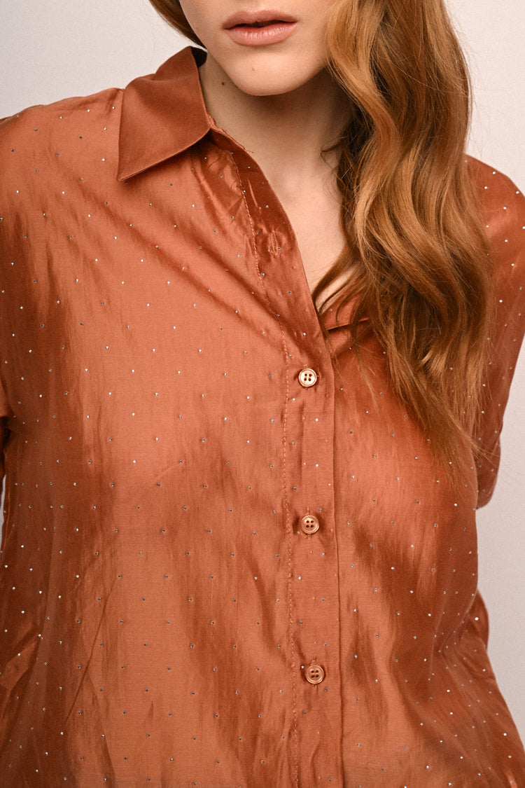 Mini studs organza shirt