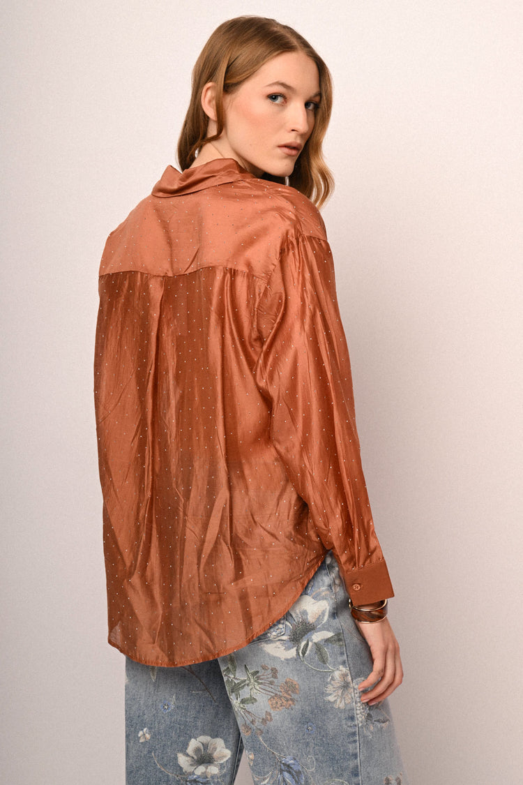 Mini studs organza shirt