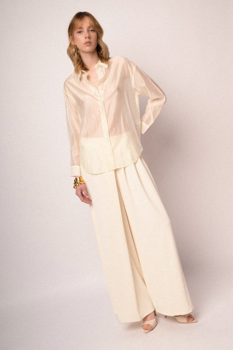 Mini stud ivory organza shirt