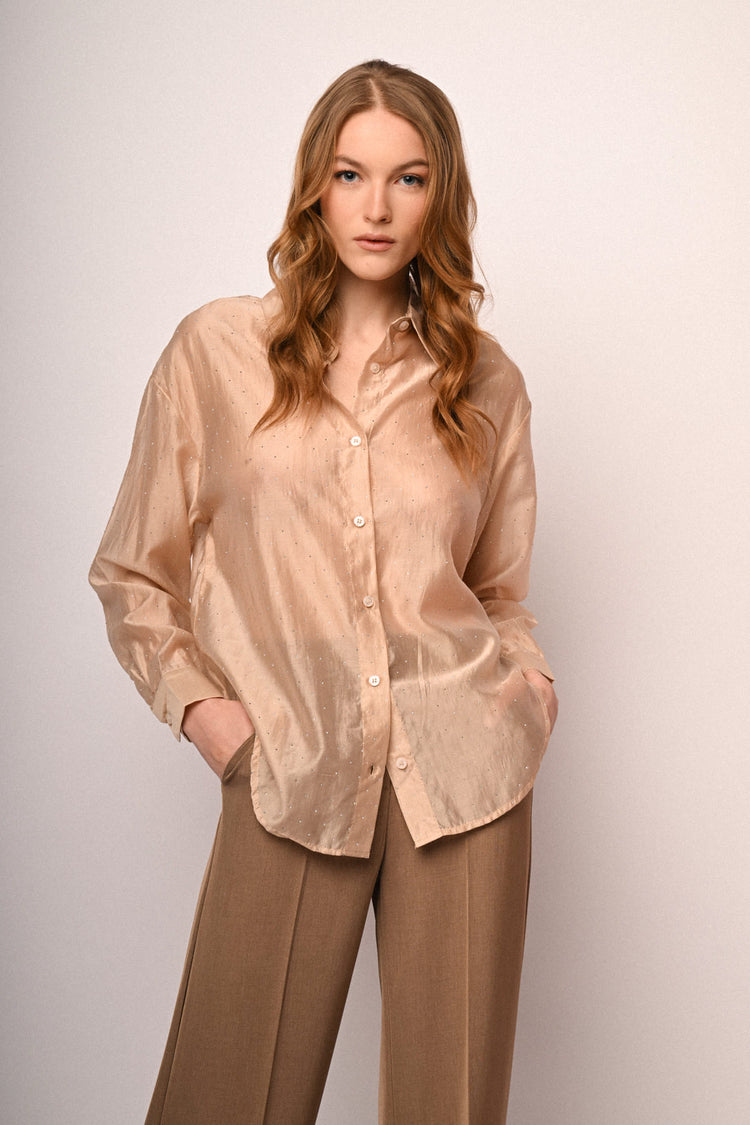 Mini studs organza shirt