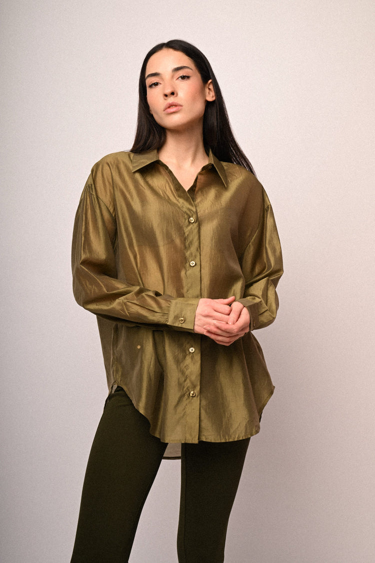 Lyocell-blend organza shirt