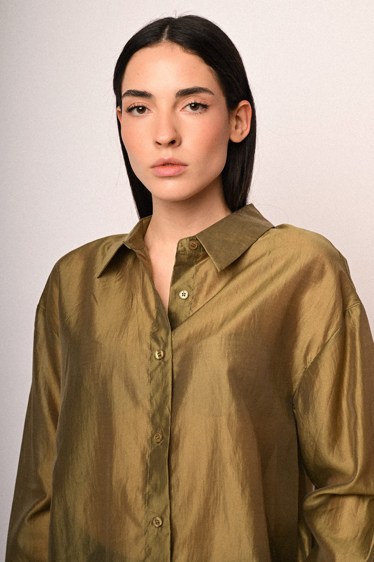Lyocell-blend organza shirt