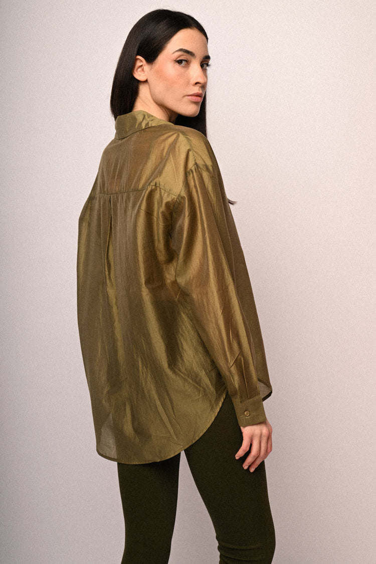 Lyocell-blend organza shirt
