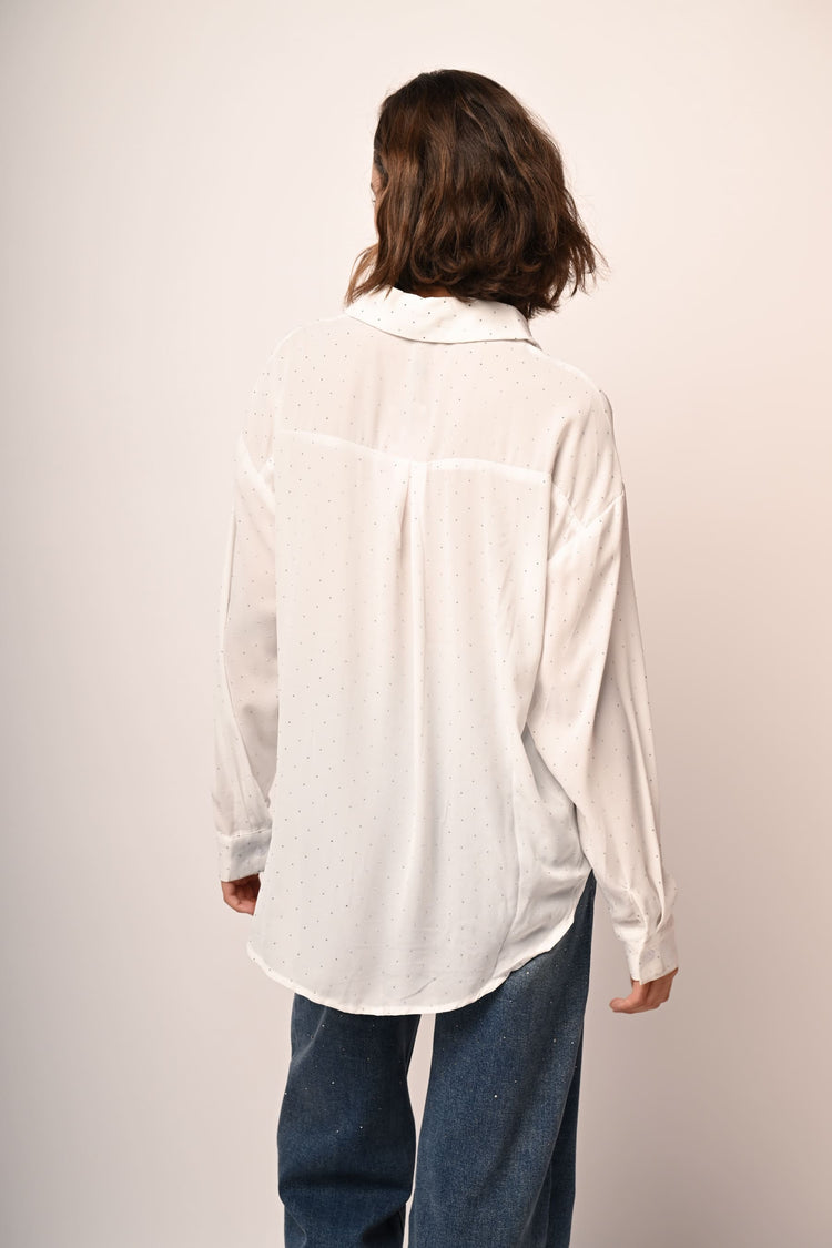 Rhinestone oversized shirt