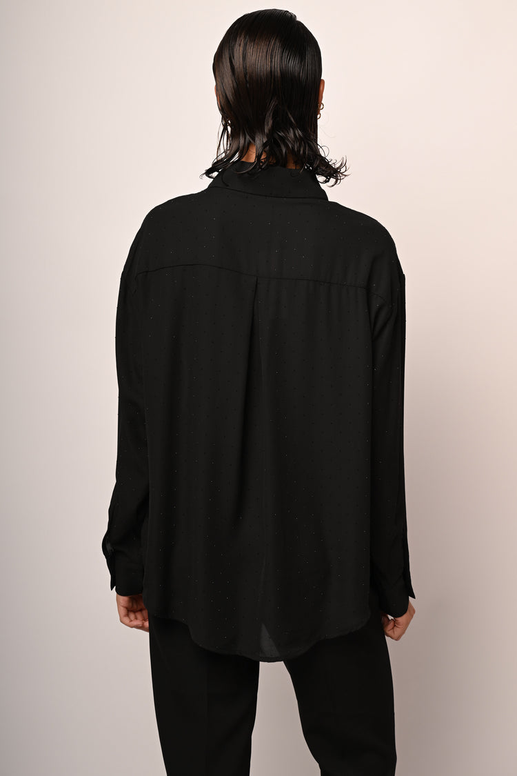 Rhinestone oversized shirt