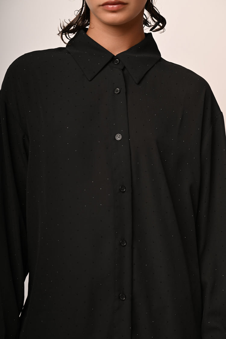Rhinestone oversized shirt