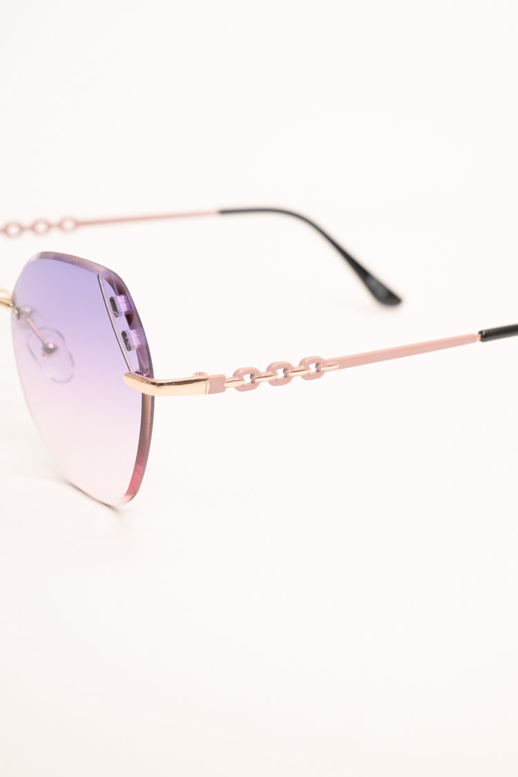 Lilac rimless sunglasses