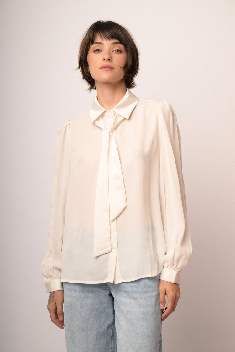 Camicia con cravatta lucida