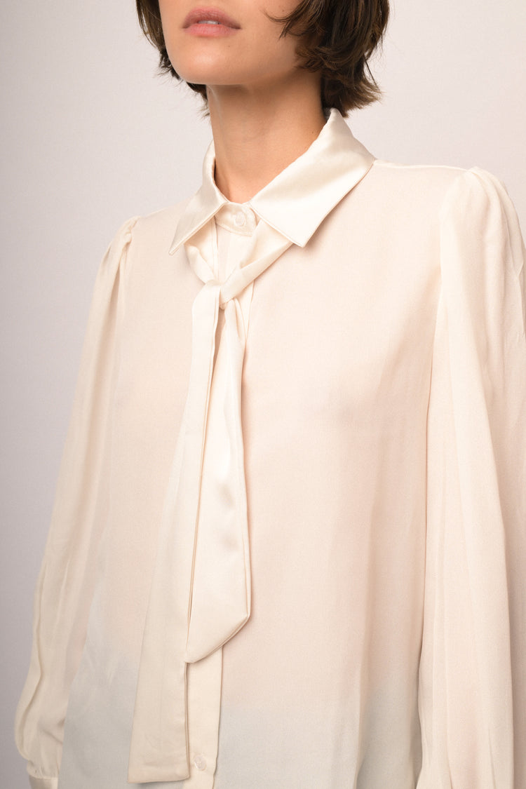Camicia con cravatta lucida