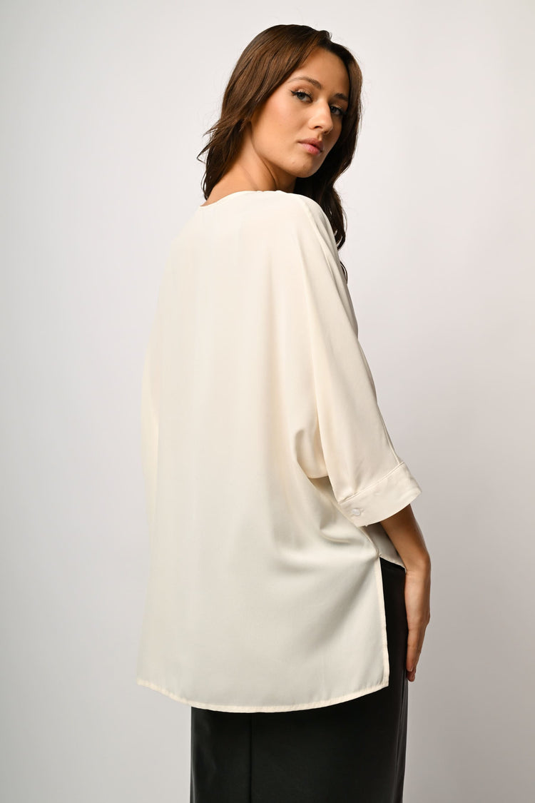 V-neck asymmetric blouse