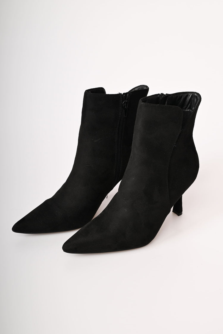 Faux suede ankle boots