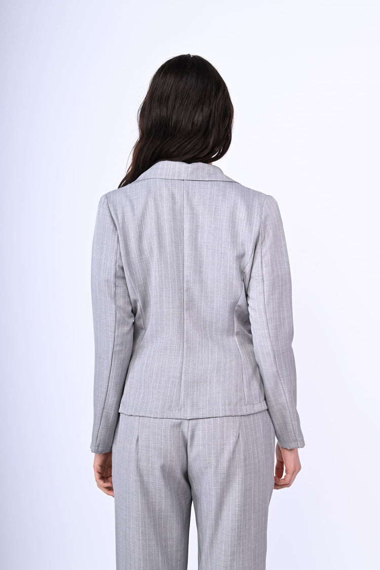 Pinstriped single-breasted blazer