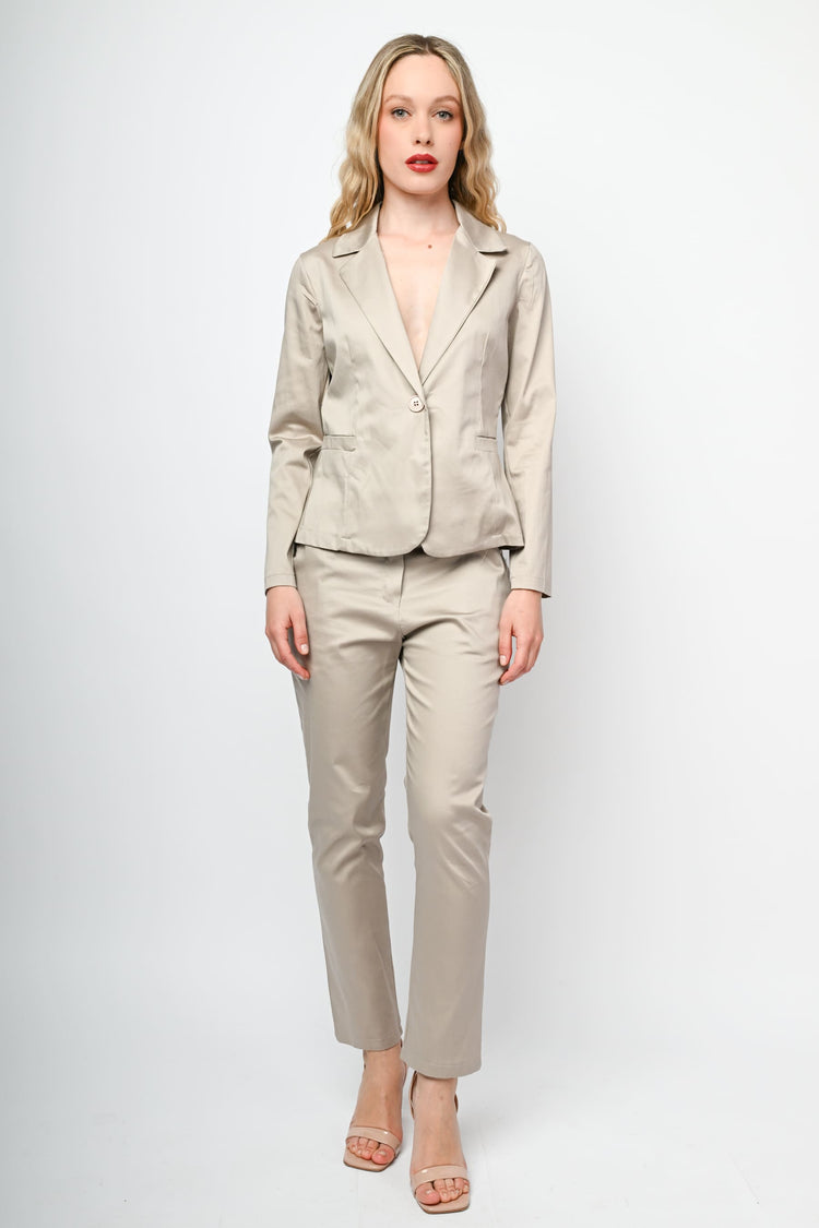 Satin single-breasted blazer