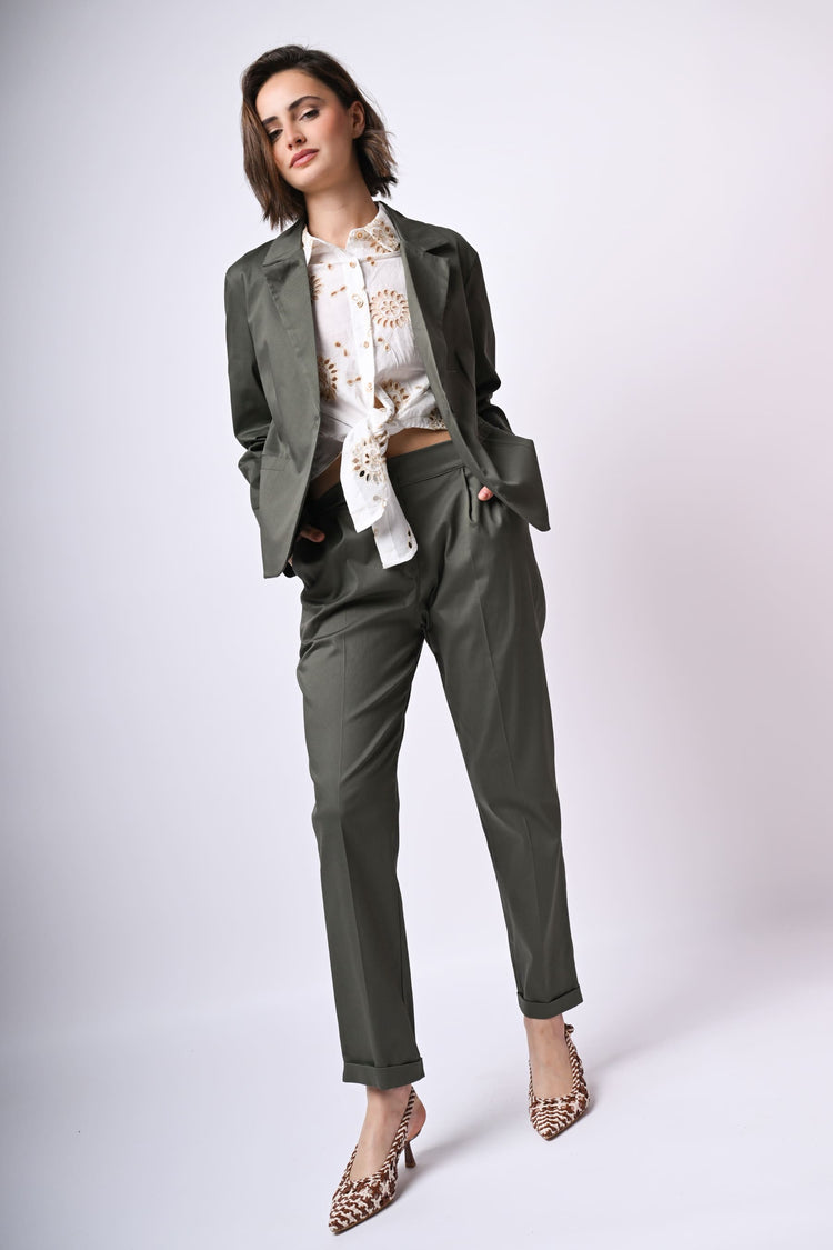 Cotton single-breasted blazer