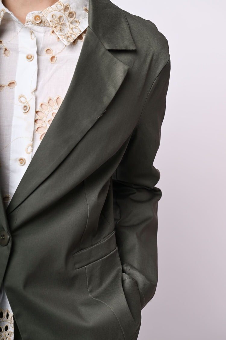 Cotton single-breasted blazer