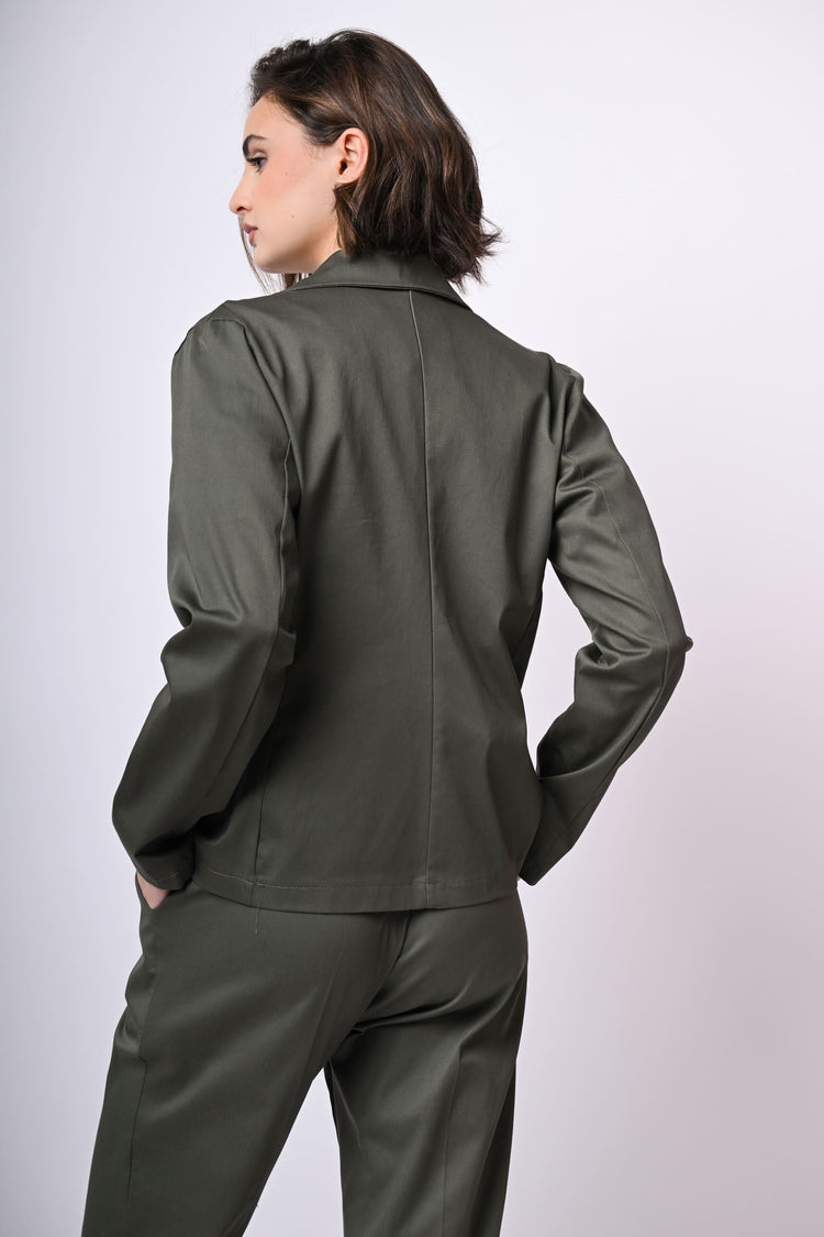 Cotton single-breasted blazer