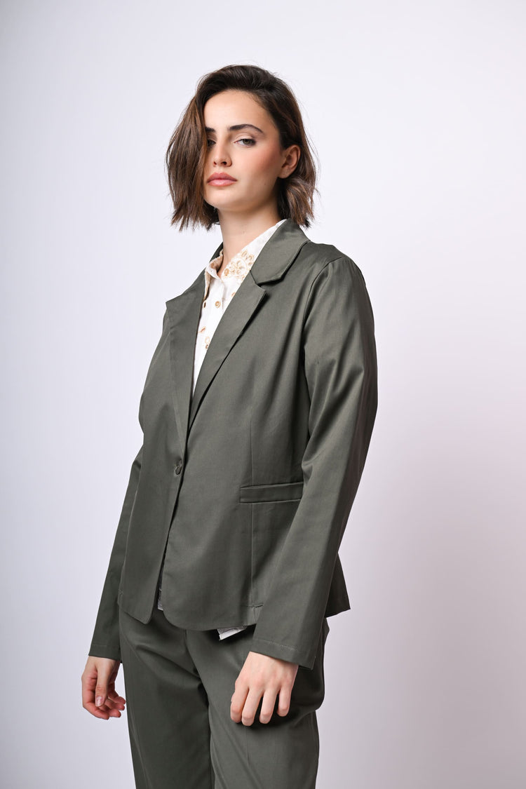 Cotton single-breasted blazer